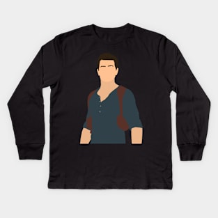 Uncharted 4 Nathan Drake Digital Art Sticker Kids Long Sleeve T-Shirt